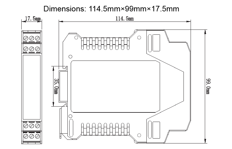 2 inputs 2 outputs RTD Input Signal Isolator