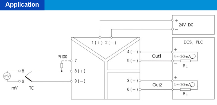 1 input 2 outputs TC Input Signal Isolator