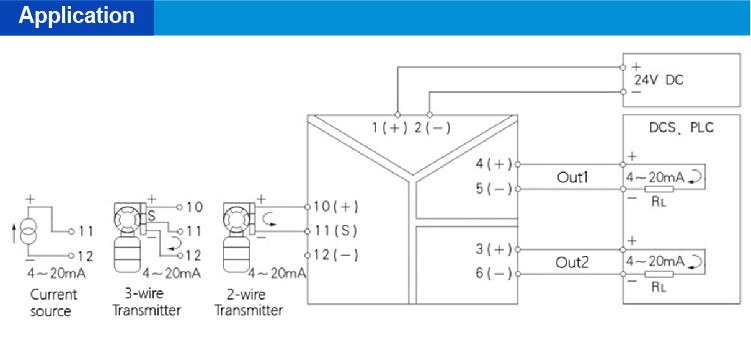 1 input 2 outputs Analog Input Signal Isolator